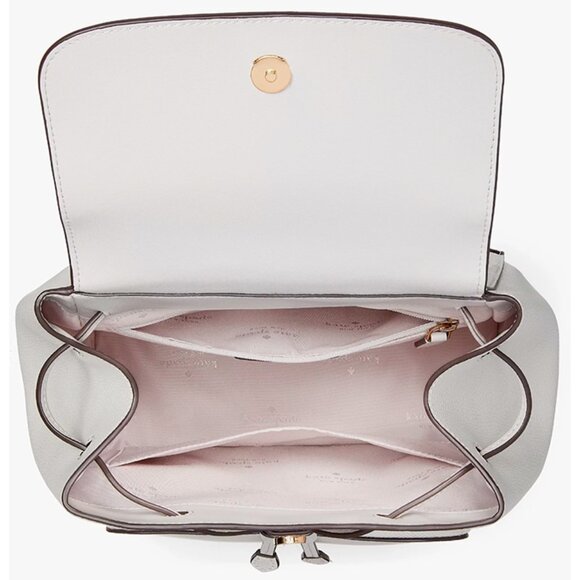 S Kate Spade Kristi Medium Flap Backpack Quill Grey Leather KA695 NWT $379 main image 9